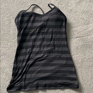 Lululemon grey striped tank